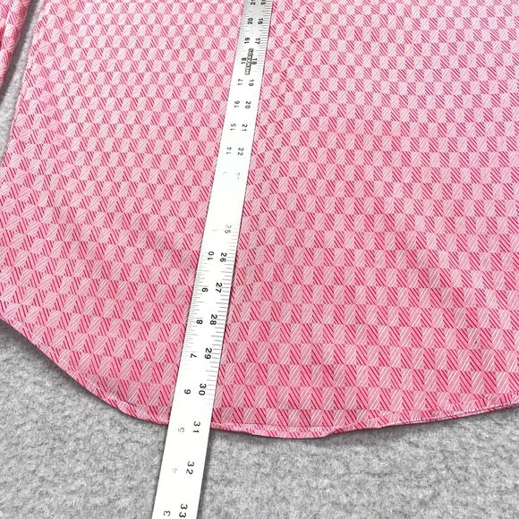 Robert Graham Shirt Mens 39 15.5 Med Pink Geometric Flip Cuff Collar Loud Bold - Picture 6 of 12